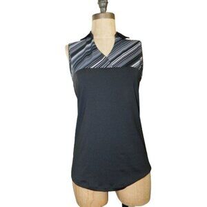 Lady Hagen Size XS Black White Collared Sleeveless Golf Shirt Top Sporty